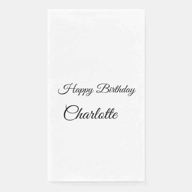 SIMPLE MINIMAL.CUTIE ADD NAME BABY happy birthday  Napkin (Front)