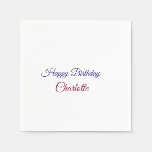 SIMPLE MINIMAL.CUTIE ADD NAME BABY happy birthday Napkin