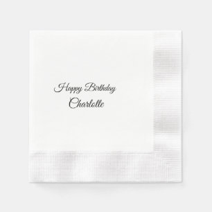 SIMPLE MINIMAL.CUTIE ADD NAME BABY happy birthday  Napkin