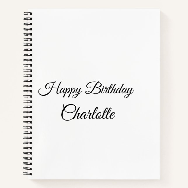 SIMPLE MINIMAL.CUTIE ADD NAME BABY happy birthday  Notebook (Front)