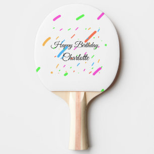 SIMPLE MINIMAL.CUTIE ADD NAME BABY happy birthday Ping Pong Paddle