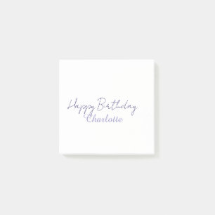 SIMPLE MINIMAL.CUTIE ADD NAME BABY happy birthday  Post-it Notes