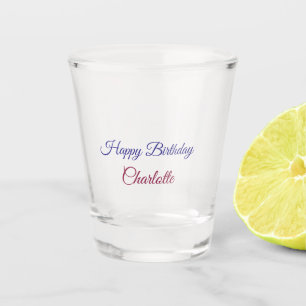 SIMPLE MINIMAL.CUTIE ADD NAME BABY happy birthday Shot Glass