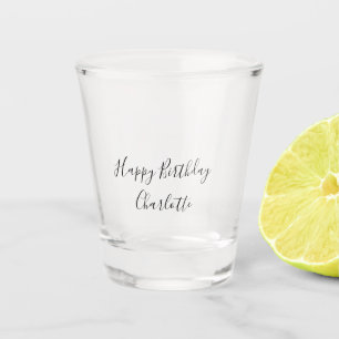 SIMPLE MINIMAL.CUTIE ADD NAME BABY happy birthday Shot Glass
