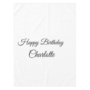 SIMPLE MINIMAL.CUTIE ADD NAME BABY happy birthday  Tablecloth