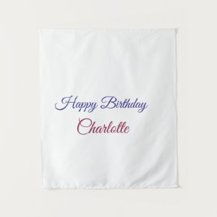 SIMPLE MINIMAL.CUTIE ADD NAME BABY happy birthday  Tapestry