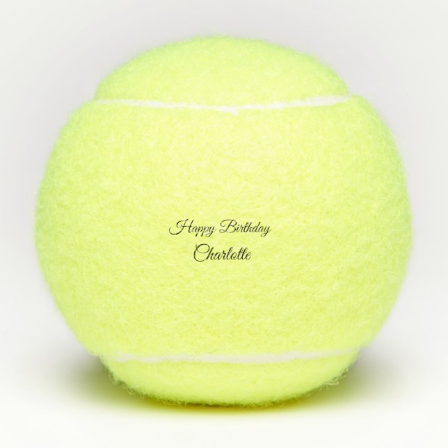 SIMPLE MINIMAL.CUTIE ADD NAME BABY happy birthday  Tennis Balls (Front)