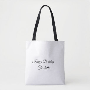 SIMPLE MINIMAL.CUTIE ADD NAME BABY happy birthday Tote Bag