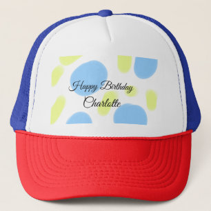 SIMPLE MINIMAL.CUTIE ADD NAME BABY happy birthday Trucker Hat