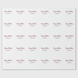 SIMPLE MINIMAL.CUTIE ADD NAME BABY happy birthday  Wrapping Paper