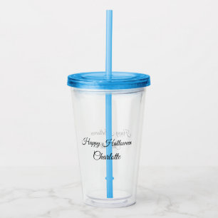 SIMPLE MINIMAL.CUTIE ADD NAME BABY happy Halloween Acrylic Tumbler