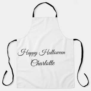 SIMPLE MINIMAL.CUTIE ADD NAME BABY happy Halloween Apron