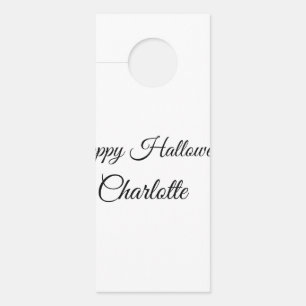 SIMPLE MINIMAL.CUTIE ADD NAME BABY happy Halloween Door Hanger