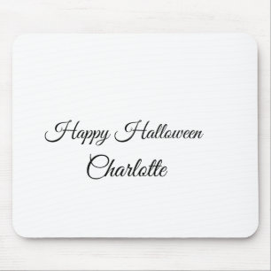 SIMPLE MINIMAL.CUTIE ADD NAME BABY happy Halloween Mouse Mat