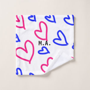 SIMPLE MINIMAL.CUTIE ADD NAME BABY heart add lette Bath Towel Set