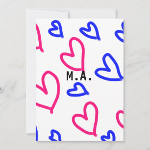 SIMPLE MINIMAL.CUTIE ADD NAME BABY heart add lette Invitation