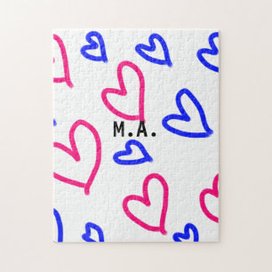 SIMPLE MINIMAL.CUTIE ADD NAME BABY heart add lette Jigsaw Puzzle