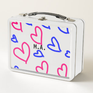 SIMPLE MINIMAL.CUTIE ADD NAME BABY heart add lette Metal Lunch Box