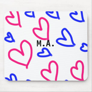 SIMPLE MINIMAL.CUTIE ADD NAME BABY heart add lette Mouse Mat