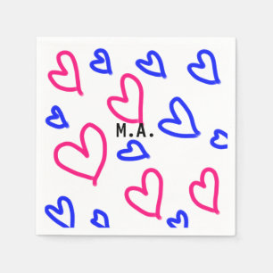 SIMPLE MINIMAL.CUTIE ADD NAME BABY heart add lette Napkin