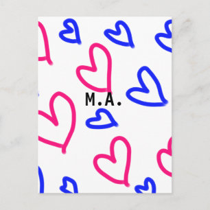 SIMPLE MINIMAL.CUTIE ADD NAME BABY heart add lette Postcard