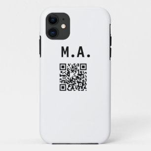 SIMPLE MINIMAL.CUTIE ADD NAME Q R CODE SCAN THROW iPhone 11 CASE