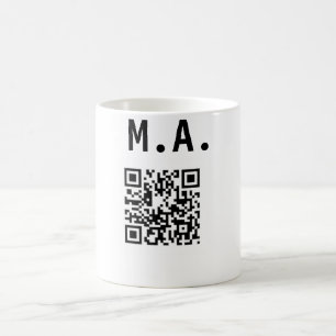 SIMPLE MINIMAL.CUTIE ADD NAME Q R CODE SCAN THROW COFFEE MUG
