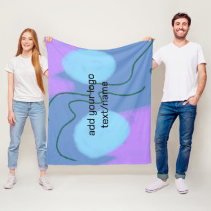 simple minimal design your logo fleece blanket