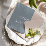 Simple Minimal Dusty Blue Wedding Invitation<br><div class="desc">Simple minimal dusty blue wedding invitation for you to invite friends and family to celebrate your wedding. All text is easy to customize using the template provided.</div>