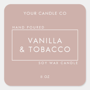 Simple Minimal Dusty Rose Candle Label