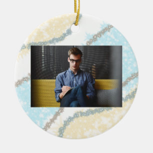 Simple minimal elegant add photo name text custom ceramic tree decoration