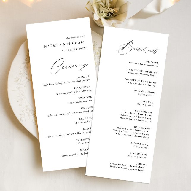 Simple Minimal Elegant Catholic Wedding Ceremony Programme (Creator Uploaded)