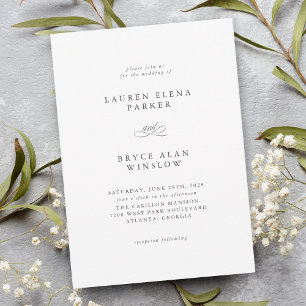Simple Minimal Elegant Classic Wedding Invitation