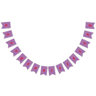 simple minimal elegant colourful  happy anniversar bunting 