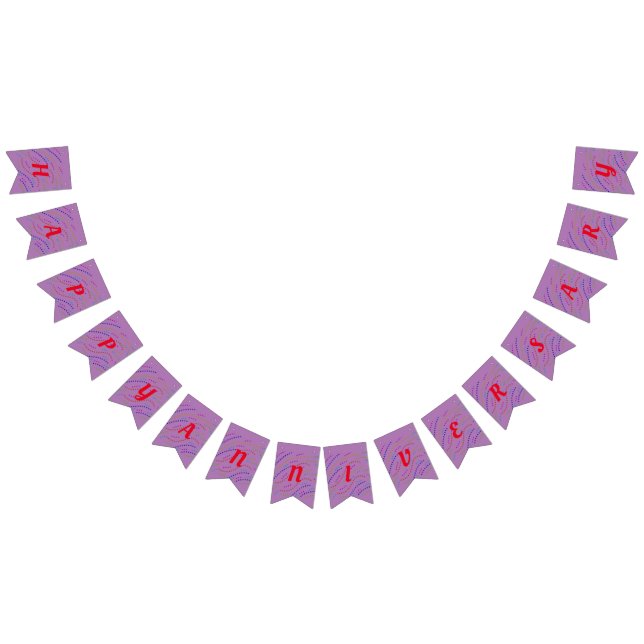 simple minimal elegant colourful  happy anniversar bunting  (All)