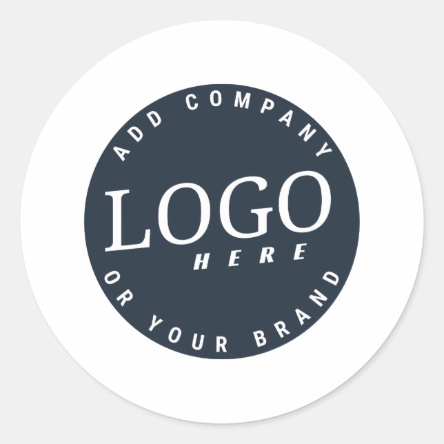Simple Minimal Elegant Custom Business Logo Classic Round Sticker (Front)