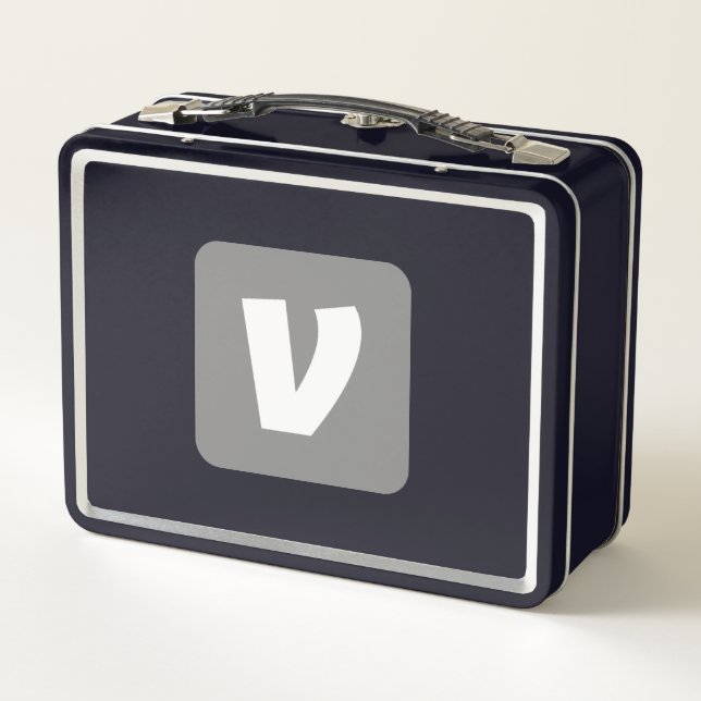 Simple minimal elegant custom circle photo collage metal lunch box (Back)