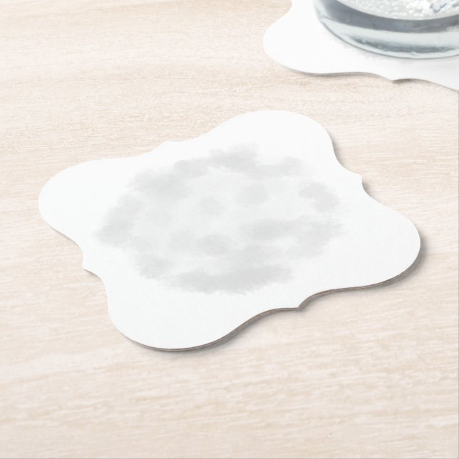Simple minimal elegant custom circle photo collage paper coaster (Angled)