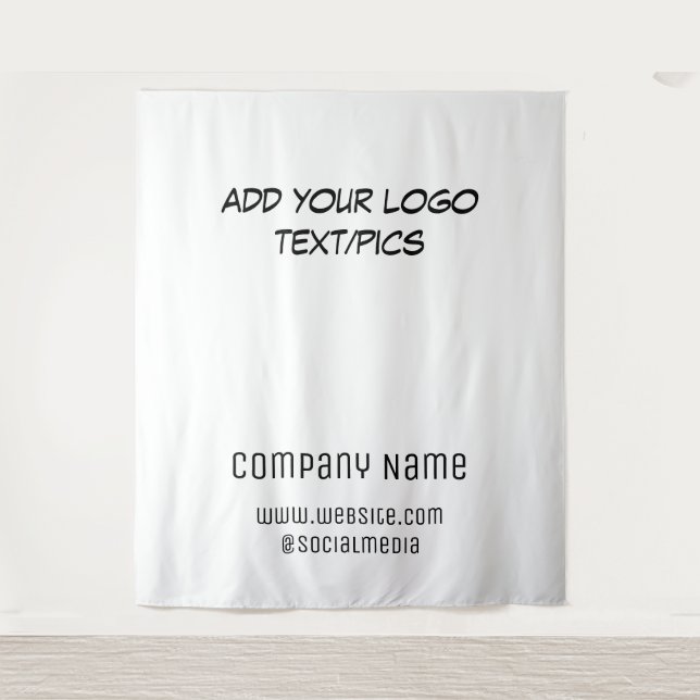 Simple minimal elegant custom company name text tapestry (Front)