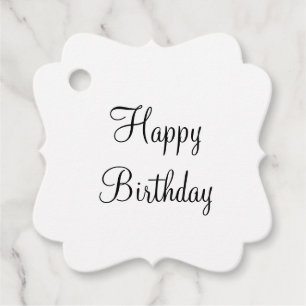 simple minimal elegant custom happy birthday gift  favour tags