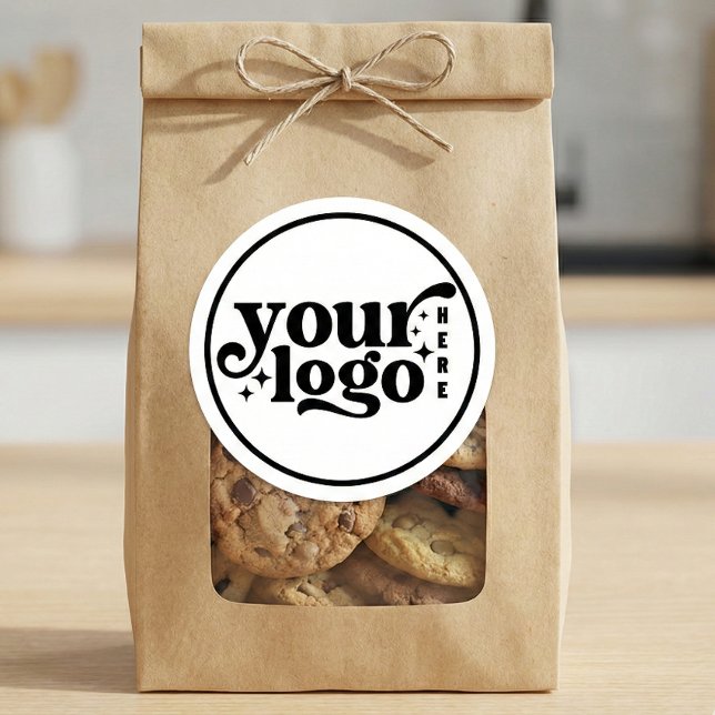 Simple Minimal Elegant Custom Logo Company Modern Classic Round Sticker (Simple Minimal Elegant Custom Logo Company Modern Classic Round Sticker)