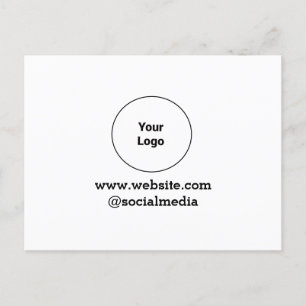 Simple minimal elegant custom logo here company announcement postcard