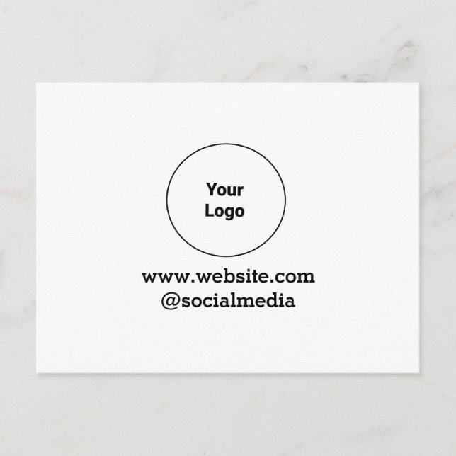 Simple minimal elegant custom logo here company  announcement postcard (Front)