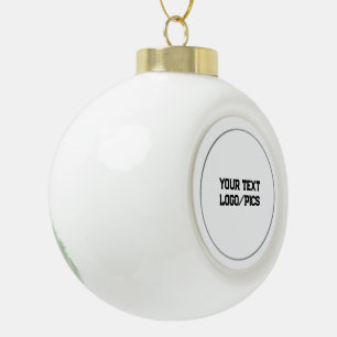 Simple minimal elegant custom logo here company c ceramic ball christmas ornament