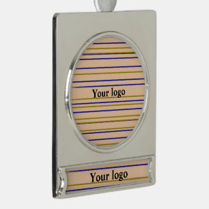 Simple minimal elegant custom logo here company c silver plated banner ornament