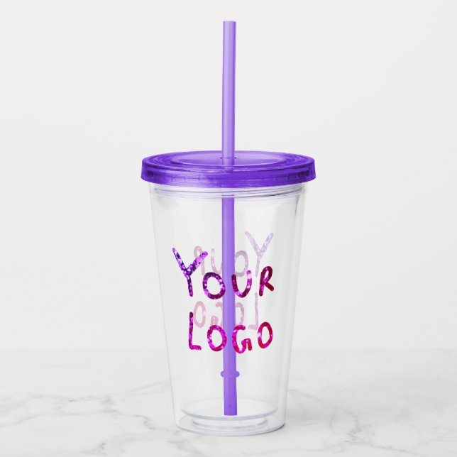 Simple minimal elegant custom logo here company cl acrylic tumbler (Front)