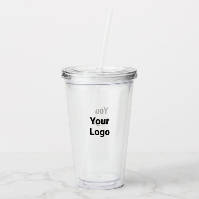 Simple minimal elegant custom logo here company cl acrylic tumbler (Back)