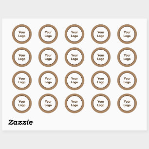 Simple minimal elegant custom logo here company cl classic round sticker