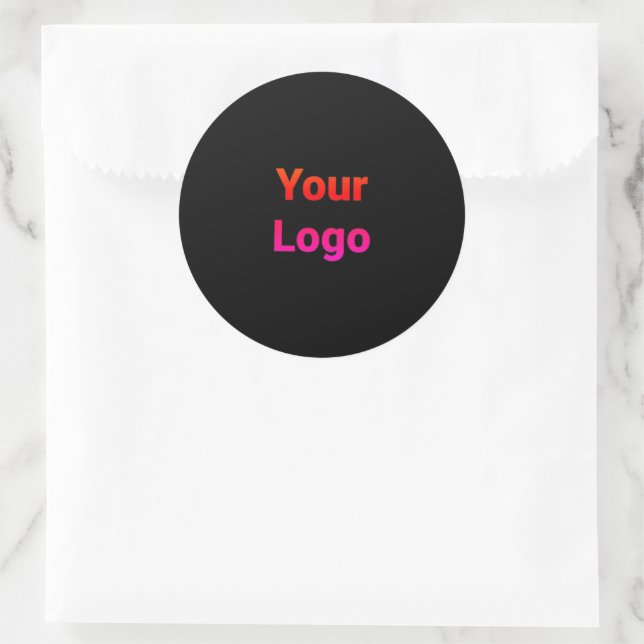 Simple minimal elegant custom logo here company cl classic round sticker (Bag)
