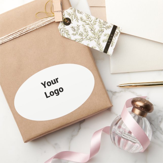 Simple minimal elegant custom logo here company cl oval sticker (Gifting)